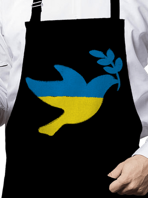 Ukrajina - Holubica obrys zástera Black