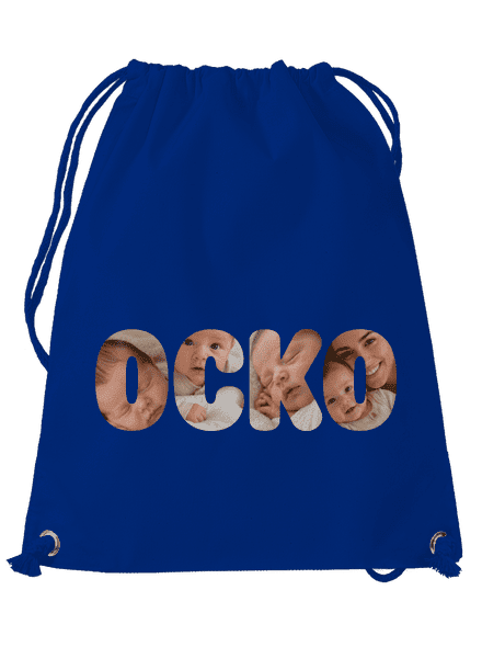 Nápis ocko z vlastných fotiek vak Royal Blue Mal