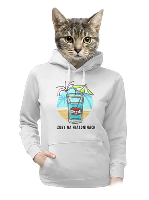Zuby na prázdninách dámska mikina klokanka White
