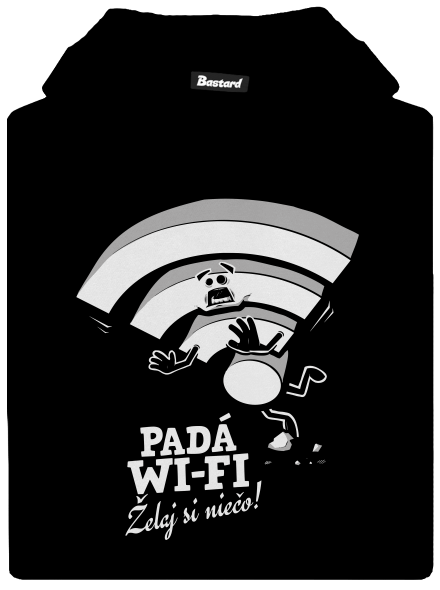 Padá wi-fi detská mikina klokanka Black