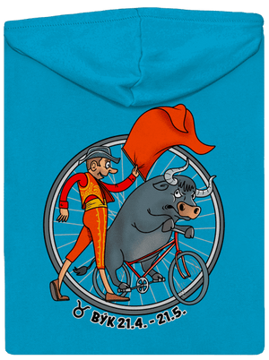 Cyklistický horoskop: Býk dámska mikina na zips Blue Atol