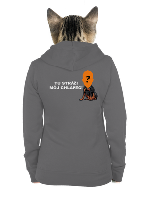 Tu strážim ja dámska mikina na zips Steel Gray