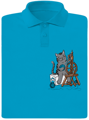 Mačka pradie pánska polokošeľa Blue Atol