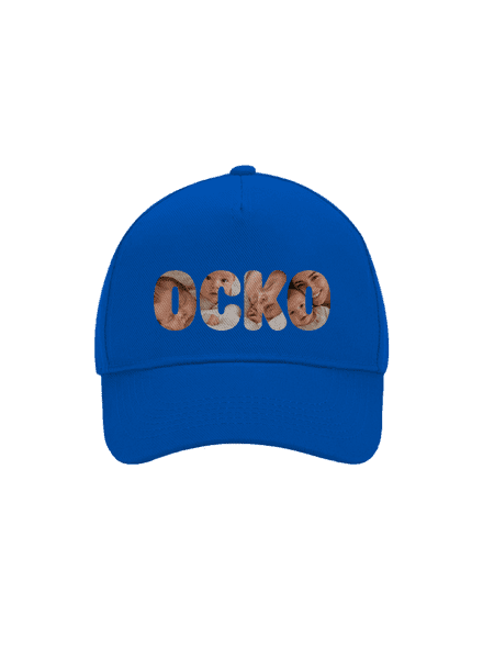 Nápis ocko z vlastných fotiek šiltovka baseballka Bright Royal