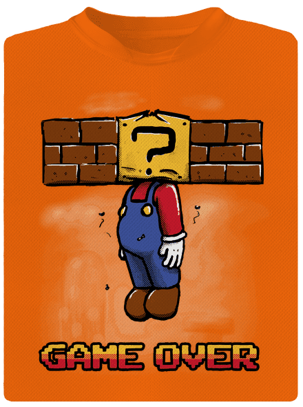 Game Over detské športové tričko Neon Orange
