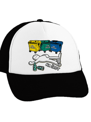 Tříděný odpad šiltovka truckerka Black cap