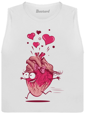 Zamilované srdiečka dámske tielko voľné White