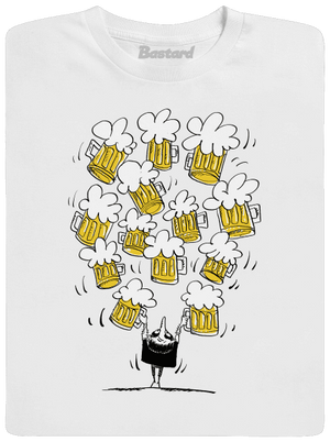 Šťastný pivár pánske dlhý rukáv White