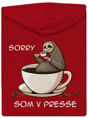 V presse pánska mikina na zips Red