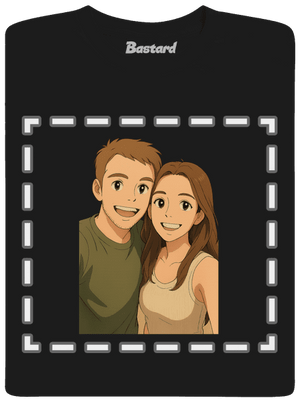 Ghibli efekt z vlastnej fotky pánske tričko Black