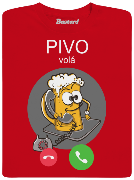 Pívo volá pánske tričko Red