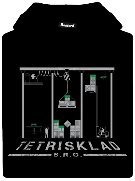 Tetrisklad dámska mikina klokanka Black