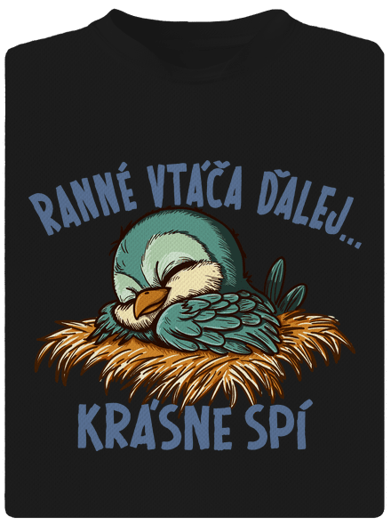 Ranné vtáča spí detské športové tričko Black