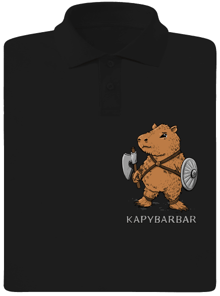 Kapybarbar pánska polokošeľa Black