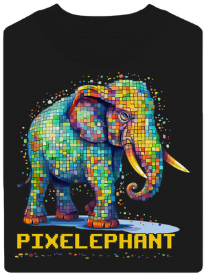 Pixelephant unisex mikina bez kapucne Black