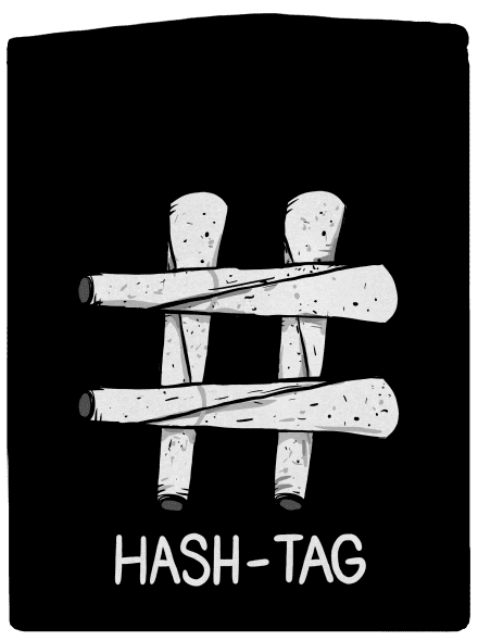 Hash tag dámska mikina na zips Black