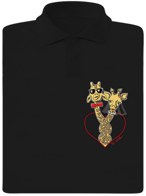 Žirafy vo zväzku pánska polokošeľa Black