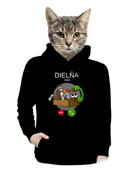 Dielňa volá dámska mikina klokanka Black