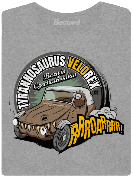 Tyrannosaurus Velorex dámske tričko Dark Gray Melange