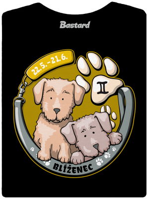 Psí horoskop: Blíženci dámske tričko s lemom Black