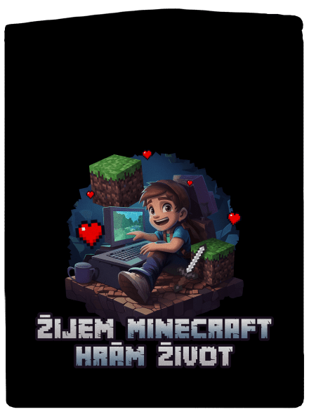 Žijem Minecraft pánska mikina na zips Black