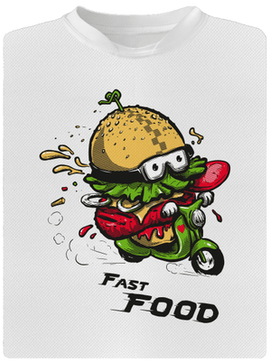 Fast Food detské športové tričko White