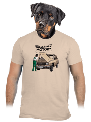 Kde je motor? pánske tričko Sand