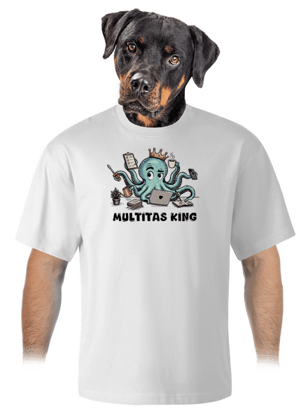 Multitas king unisex tričko oversized White