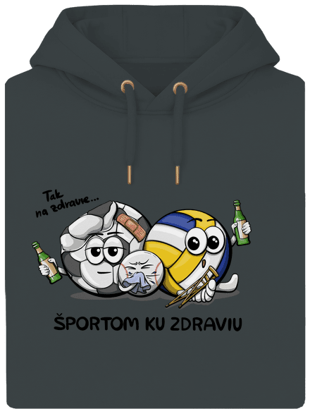 Športom ku zdraviu unisex mikina premium Charcoal