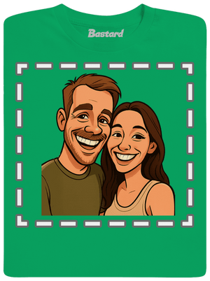 Karikatúra z vlastnej fotky detské tričko Kelly Green