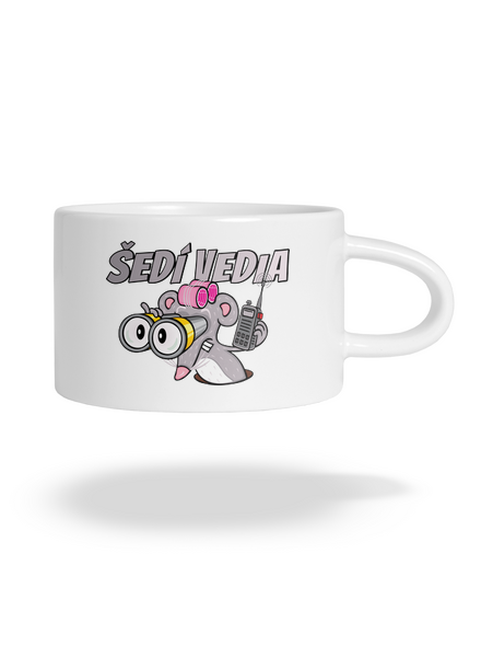 Šedí vedia - myš hrnček makronka White