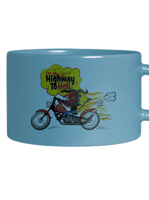 Pekelná jazda hrnček makronka Blue Macaron