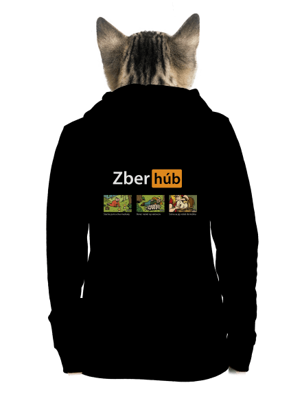 Zber húb dámska mikina na zips Black