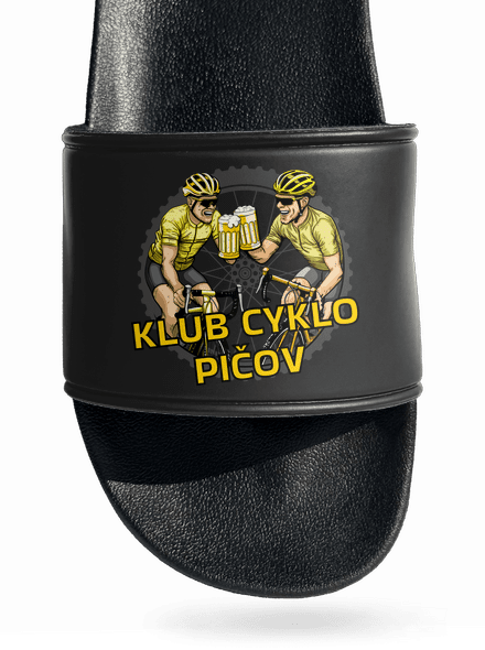 Klub cyklo pičov šľapky Black