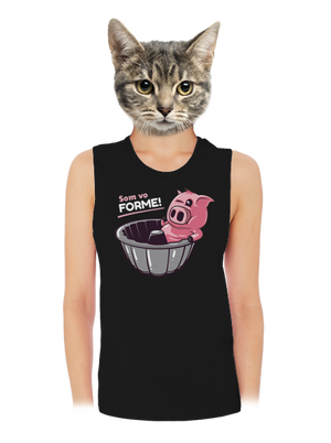 Vo forme dámske tielko voľné Black