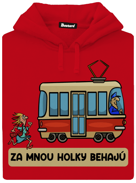 Za mnou baby behajú pánska mikina klokanka Red