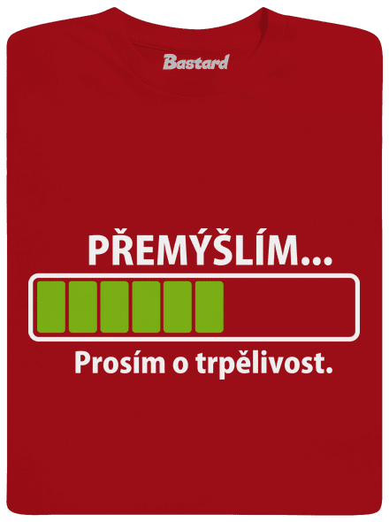 Premýšľam pánske dlhý rukáv Red