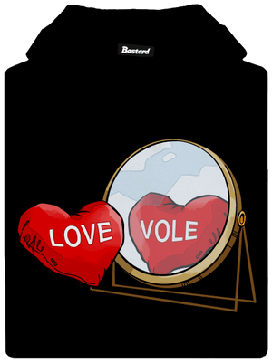 Love vole pánska mikina klokanka Black