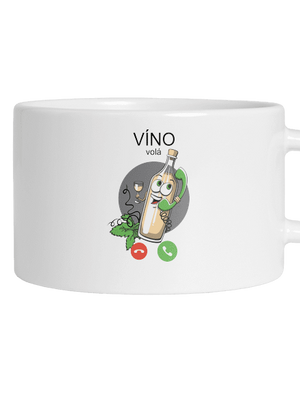 Biele víno volá hrnček makronka White