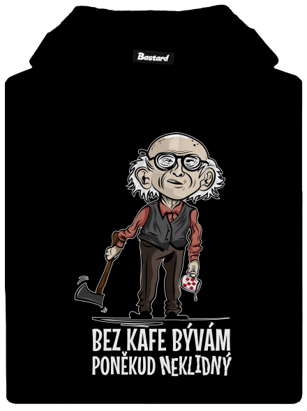 Neklidný bez kafe pánska mikina klokanka Black