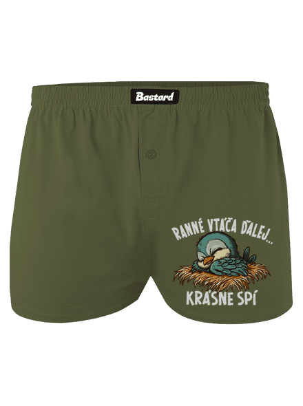 Ranné vtáča spí pánske trenky Khaki