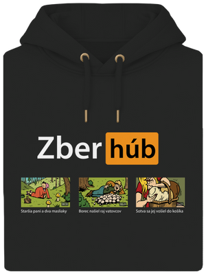 Zber húb unisex mikina premium Dark Black