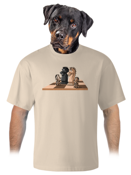 Šachová rodina unisex tričko oversized Almond