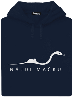 Nájdi mačku pánska mikina klokanka Navy