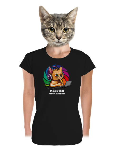 Majster virtuálneho sveta dámske tričko prémium Black