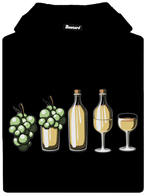 Evolúcia bieleho vína pánska mikina klokanka Black