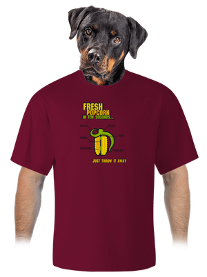 Popcorn grenade unisex tričko oversized Garnet