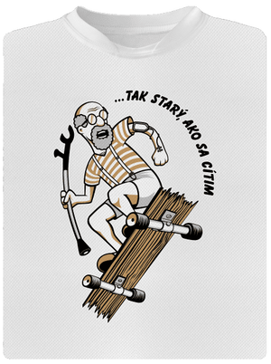 Starý, ako sa cítim pánske športové tričko White