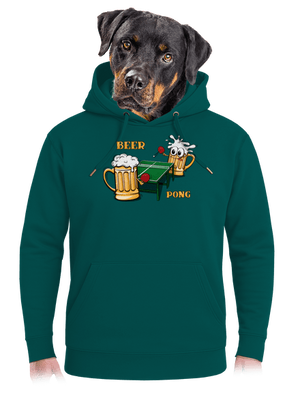 Beer pong unisex mikina premium Emerald Green