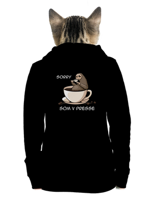 V presse dámska mikina na zips Black